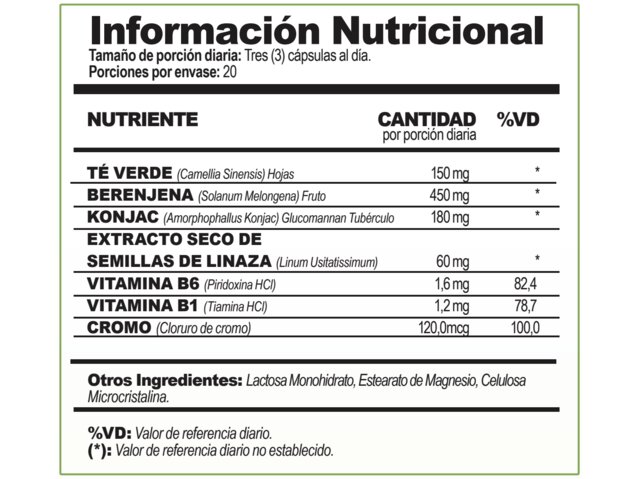 Información nutricional de DIVI-HER